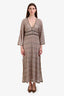 Missoni Mare Purple/Yellow Knit V-Neck Maxi Dress Size 44