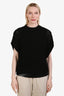 Brunello Cucinelli Black Cotton Woven Open Knit Sweater Vest Size Large