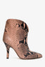 Paris Texas Pink Python Print Embossed Booties Size 37