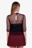 Gucci Black Sheer Puff Sleeve Crystal Bow Top with Camisole Size 38