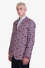 Roberto Cavalli Pink/Multicolour Cotton Silk Patterned Blazer Size 52 Men's
