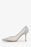Jimmy Choo Silver Glitter Tulle Heels Size 35.5