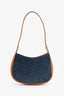 Celine Vintage Navy/Brown Suede Leather C Macadam Mini Shoulder Bag