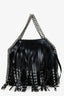 Stella McCartney Black Faux Leather Studded Fringe Mini Falabella Tote Bag