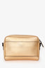 Prada Gold Metallic Saffiano Leather Triangle Logo Travel Crossbody Bag