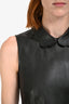 Valentino Red Lambskin Scalloped Details Midi Dress Size 40