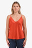 L'Agence Orange Satin Sleeveless Top Size L