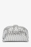 Bottega Veneta Silver Lauren 1980 Intrecciato Leather Shoulder Bag