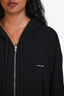 Balenciaga Black Cotton Logo Zip Up Hoodie Size XS