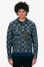 Louis Vuitton 2023 Navy Denim Distorted Damier Trucker Jacket Size 48 Men's