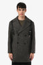 Moschino Couture Grey Wool Blend Suspender Detail Midi Coat Size 36 Men's