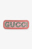 Gucci Pink/Green Crystal Logo Giant Hair Clip