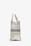 Christian Dior 2020 Grey Canvas Toile de Jouy Embroidered Medium Book Tote