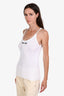 Miu Miu 2022 White Cotton Ribbed Logo Tank Top Size XS