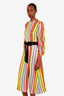 Olivia Rubin Multicolour Silk Sequin Bow Striped Dress Size 4