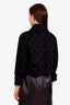 Fendi Black Denim Logo Cropped Jacket Size US 4