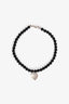Tiffany & Co. Sterling Silver Onyx Beaded Heart Tag Bracelet