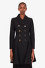 Gucci Black Double Breasted Fit And Flare Coat Size 38