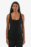 Balmain Black Crossover 3 Button Sleeveless Top Size 36