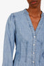Veronica Beard Blue Denim V Neck Button Down Shirt Size 0