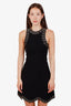 Sandro Black Jenn Scalloped Embellished Knit Mini Dress Size 36