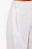 Brunello Cucinelli White Cotton Wide Leg Pleated Trousers Size US 8