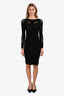 McQ by Alexander McQueen Black Mesh Long Sleeve Dress Size S
