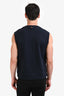 Thom Browne Navy Blue Cotton Crewneck Sweater Vest Size 2 Men's