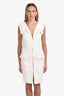 Jean Paul Gaultier Cream Light Rayon Zip Front Midi Dress Size 8