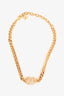 Pre-loved Chanel™ 2024 Gold Tone Crystal Textured CC Chain Choker