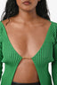 Jacquemus Green Rib Knit La Maille Pralu Longue Cardigan Size 36