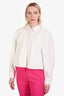 Frame White Denim Box Cropped Shirt Size M