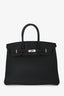 Hermès 2016 Black Blue Verso Interior Togo Birkin 35 PHW
