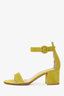 Gianvito Rossi Green Suede Ankle Strap Heels Size 37