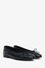 Pre-loved Chanel™ Black Crocodile Embossed Patent Calfskin Leather Ballet Flats Size 39.5