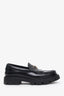 Celine Black Leather Fringe Triomphe Margaret Loafers Size 37.5