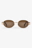 Celine Gold Metal Triomphe 01 Oval Sunglasses