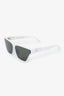 Linda Farrow White Cat Eye Sunglasses