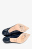 Jimmy Choo Navy Blue Patent Leather Pointed Toe Heels Size 37