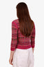 Pre-loved Chanel™ Pink/Multicolour Mohair Cropped Striped Cardigan Size 34