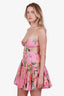 Rococo Sand Pink Floral Melinda Open Back Mini Dress Size L