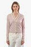 Pre-loved Chanel™ 2003 Pink/Beige Cashmere Interlocking CC Button Details Cardigan Size 36 and Sweater Size 36 Set
