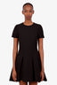 Valentino Black Pleated Flared Mini Dress Size 38