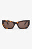 Miu Miu Brown Tortoise Logo Sunglasses