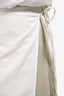Dries Van Noten White/Light Green Wrap Around Midi Skirt Size 40