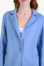 Sandro Blue Wool Blend Single Breast Midi Coat Size 36