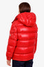 Moncler Red Quilted Maire Hooded Puffer Jacket Size 1