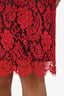 Dolce & Gabbana Black/Red Floral Lace Tube Mini Dress Size 44