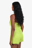 Saylor Neon Green Sequin Fringe Strapless Mini Romper Size Small