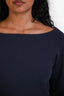 The Row Navy Blue Wide Neck Long Sleeve Top Size XS